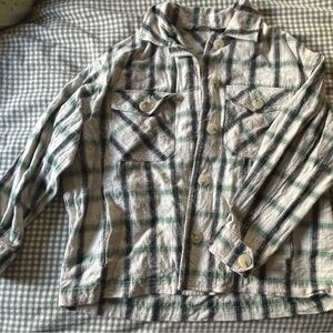 ZARA Green and Black Plaid Flannel